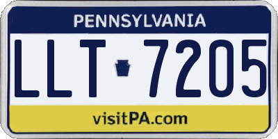 PA license plate LLT7205