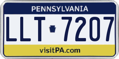 PA license plate LLT7207