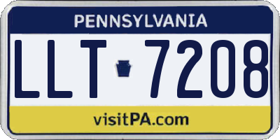 PA license plate LLT7208