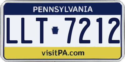 PA license plate LLT7212