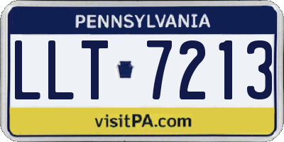 PA license plate LLT7213