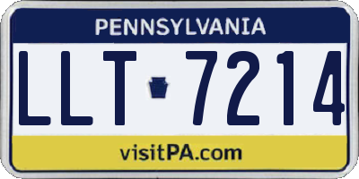 PA license plate LLT7214