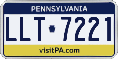 PA license plate LLT7221