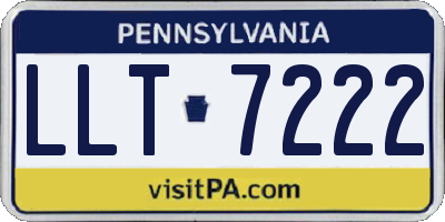 PA license plate LLT7222