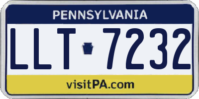 PA license plate LLT7232