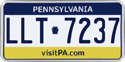 PA license plate LLT7237
