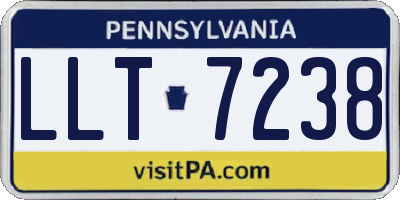 PA license plate LLT7238