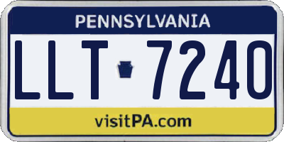 PA license plate LLT7240