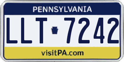 PA license plate LLT7242