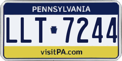 PA license plate LLT7244
