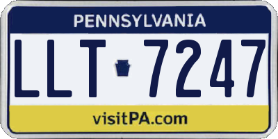 PA license plate LLT7247