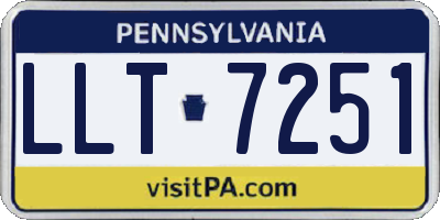 PA license plate LLT7251