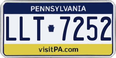 PA license plate LLT7252
