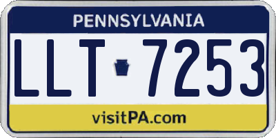 PA license plate LLT7253