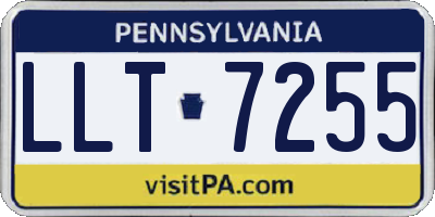 PA license plate LLT7255