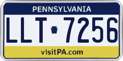 PA license plate LLT7256