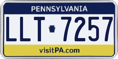 PA license plate LLT7257