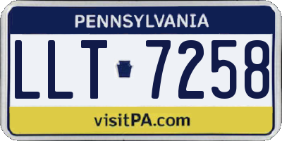 PA license plate LLT7258
