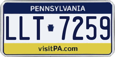 PA license plate LLT7259