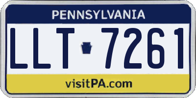 PA license plate LLT7261