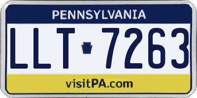 PA license plate LLT7263