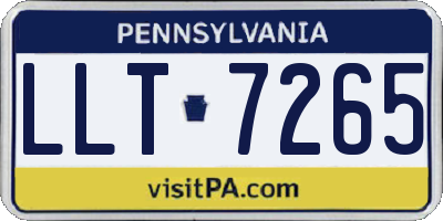 PA license plate LLT7265