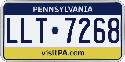 PA license plate LLT7268