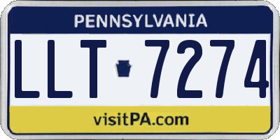PA license plate LLT7274