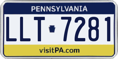 PA license plate LLT7281