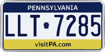 PA license plate LLT7285