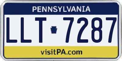 PA license plate LLT7287