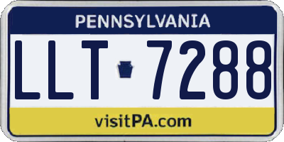 PA license plate LLT7288