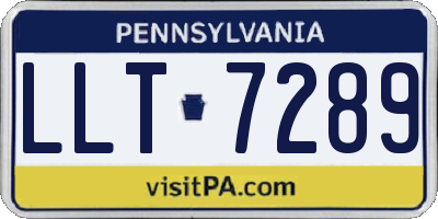 PA license plate LLT7289