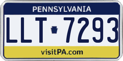 PA license plate LLT7293