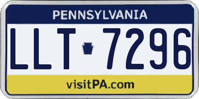 PA license plate LLT7296