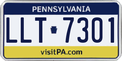 PA license plate LLT7301