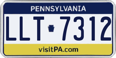 PA license plate LLT7312