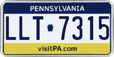 PA license plate LLT7315