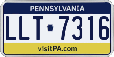 PA license plate LLT7316