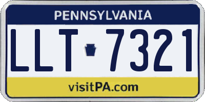 PA license plate LLT7321