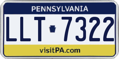 PA license plate LLT7322