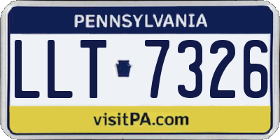 PA license plate LLT7326