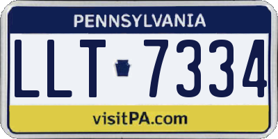 PA license plate LLT7334