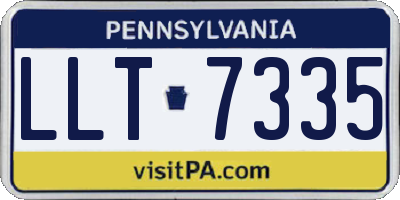 PA license plate LLT7335