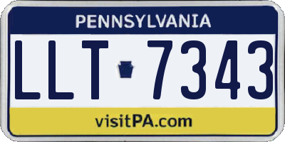 PA license plate LLT7343