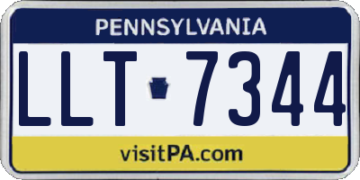 PA license plate LLT7344