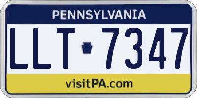 PA license plate LLT7347