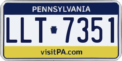 PA license plate LLT7351