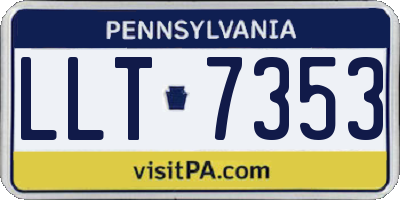PA license plate LLT7353