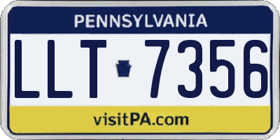 PA license plate LLT7356